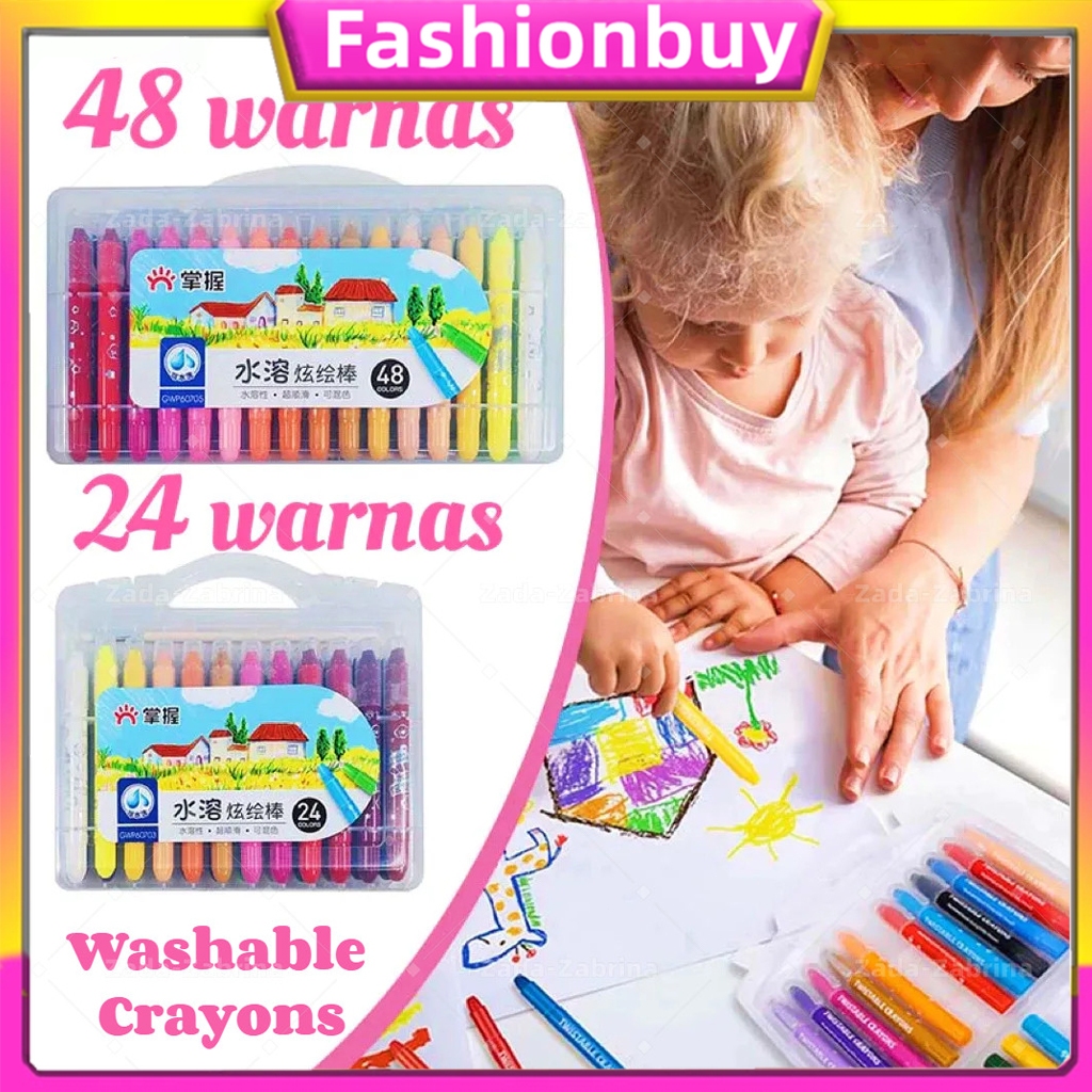 

Grasp Crayon Set 48 Warna Mata Sedang Silky Crayon Water Soluble Crayons Krayon Licin Grasp