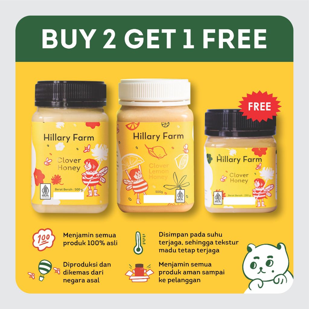 Clover Honey + Clover Lemon Honey Free Madu