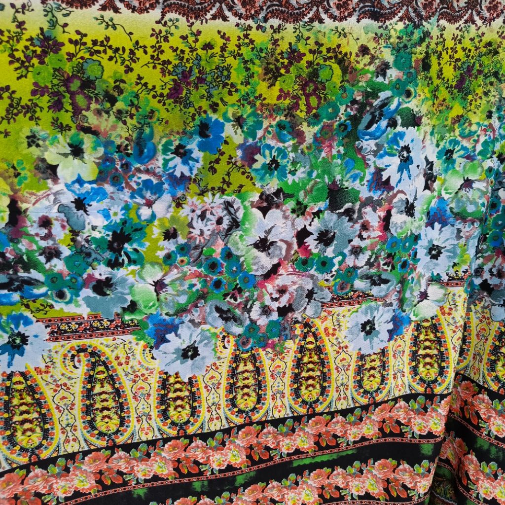 Kain wolly crepe - kain moscrepe - kain zara crepe - kain crepe motif  RZ