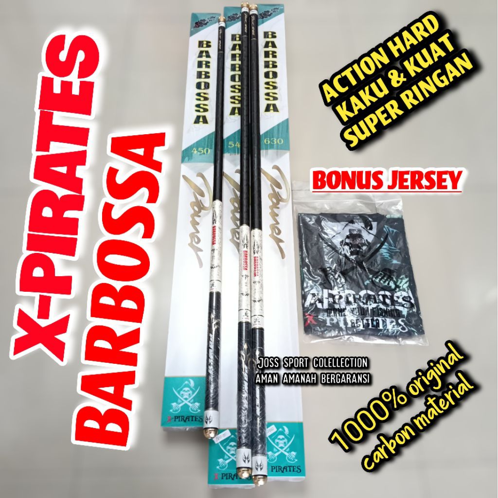 TEGEK BARBOSSA XPIRATES 450 540 630 BAHAN CARBON KAKU KUAT RINGAN BONUS JERSEY