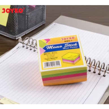 

Kertas Memo Stick Tempel 5 Warna Joyko MMS-1 Mix Color Sticky Note (7.6 X 7.6cm) (400 Lembar)