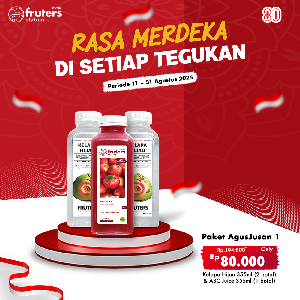 

Paket AgusJusan - 1 (2 Kelapa Hijau + 1 ABC Juice ) Fruters Station
