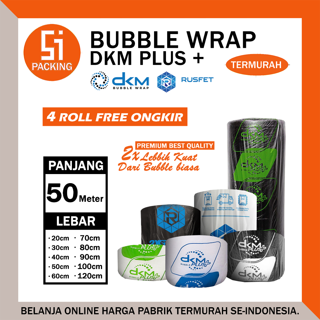 

BUBBLE WRAP HITAM BUBLE WARP TEBAL DKM+ 125 CM X 50M 125cmx50m 125x50