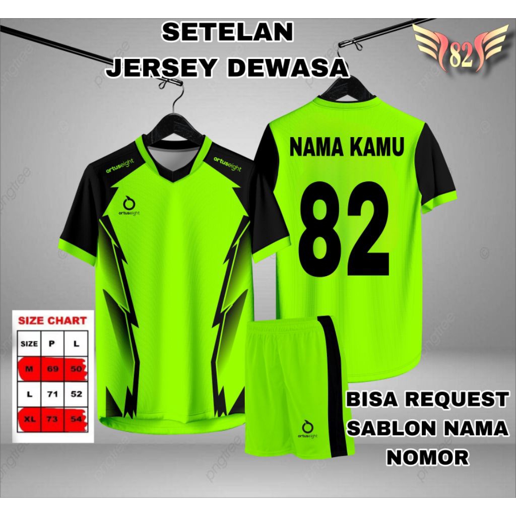 COD Baju Bola Sablon Nama Nomor Punggung Setelan Dewasa