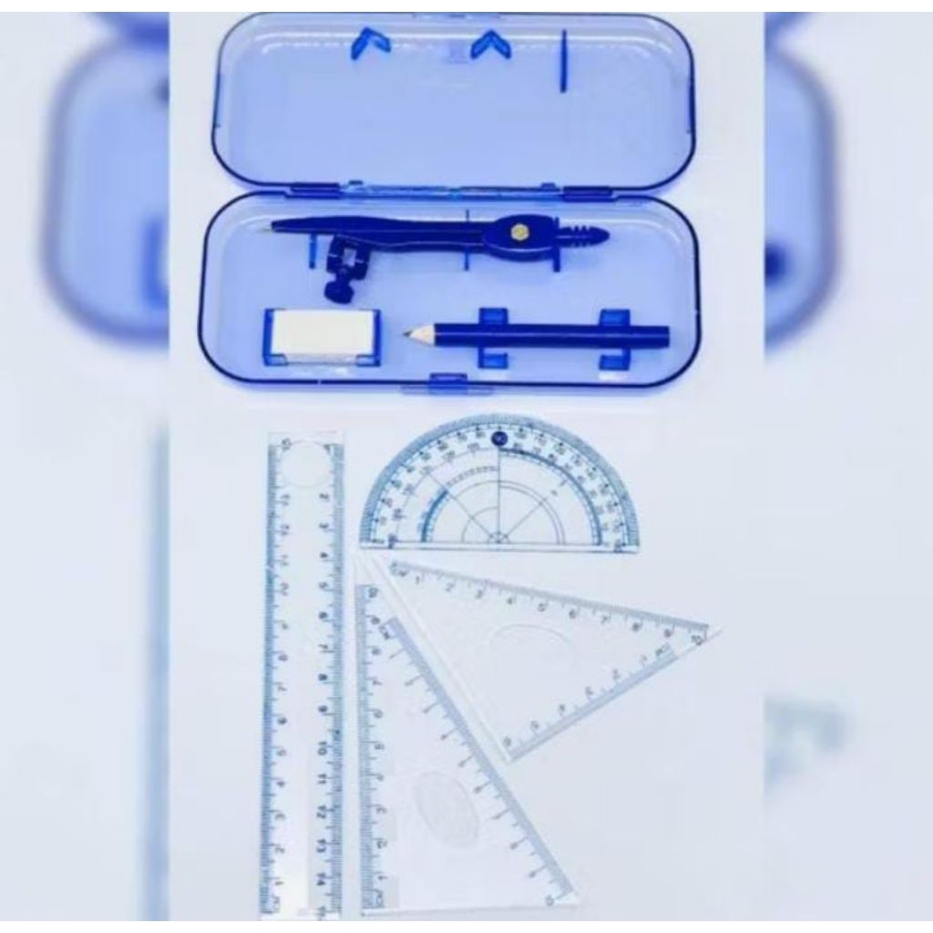 

JANGKA SET 7 PCS (PENGGARIS, PENSIL, PENGHAPUS) / JANGKA SET LENGKAP