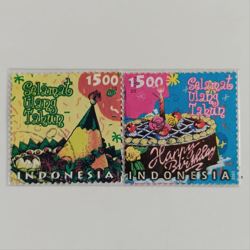 

(AB) Perangko Prisma Indonesia 2003 Selamat Ulang Tahun Set 2 pcs Used