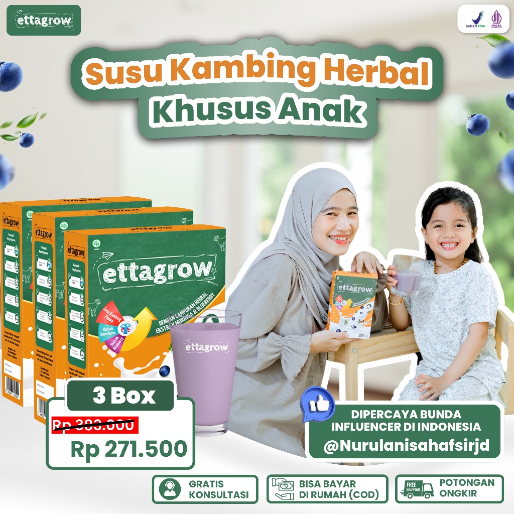 

SUSU ETTAGROW 3 Box Harga Spesial || Anak Tumbuh Sehat, Nutrisi Lengkap!