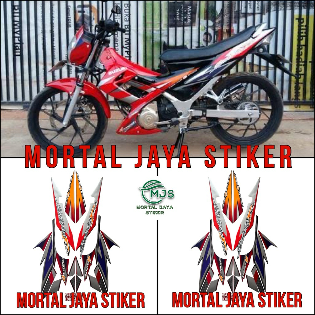 STIKER STRIPING LIS LES BODY SUZUKI SATRIA FU 2005 2006 CBU HITAM MERAH