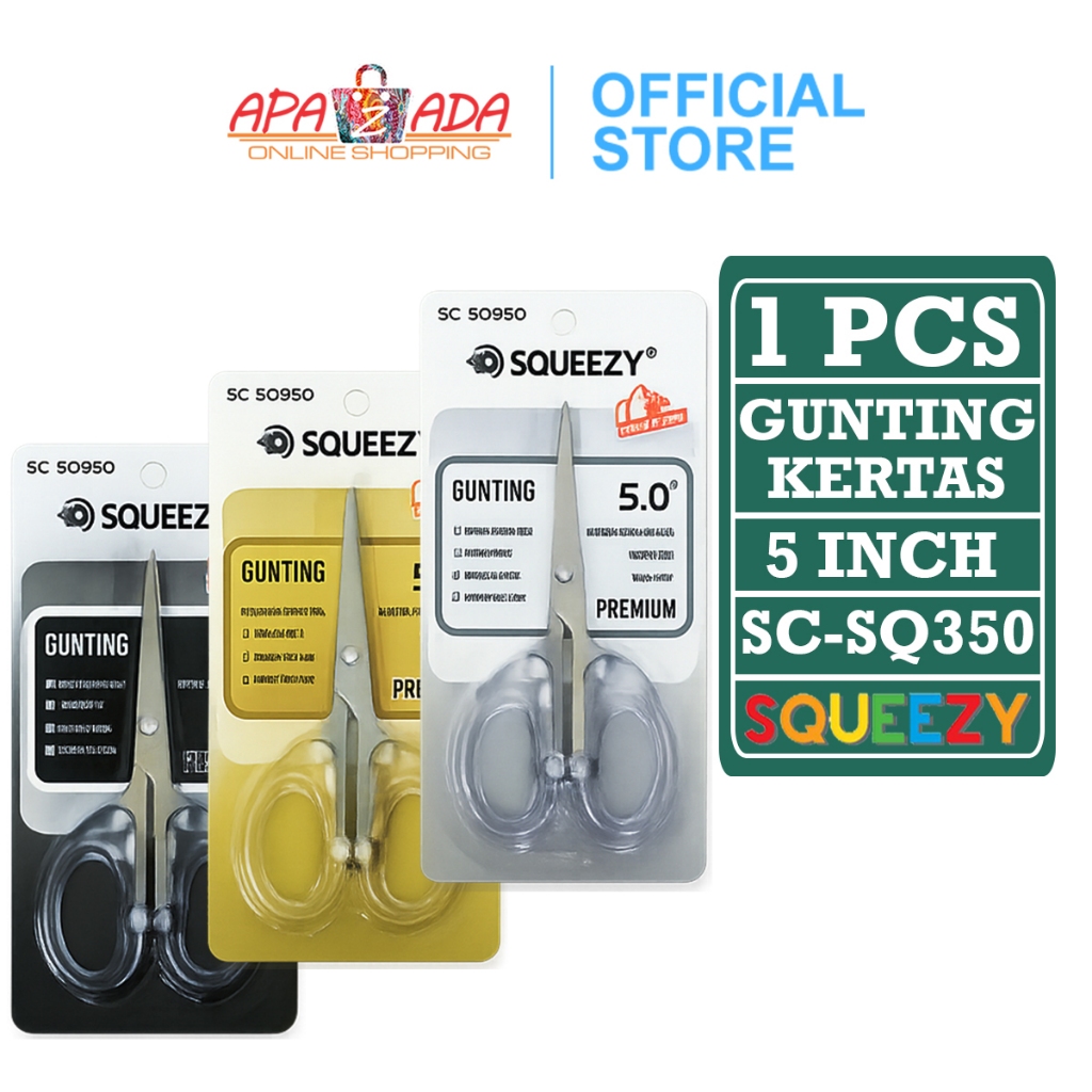 

Apazada - Gunting Stainless Steel Transparan 5 Inch / Gunting Kertas Kain Serbaguna SC-SQ350