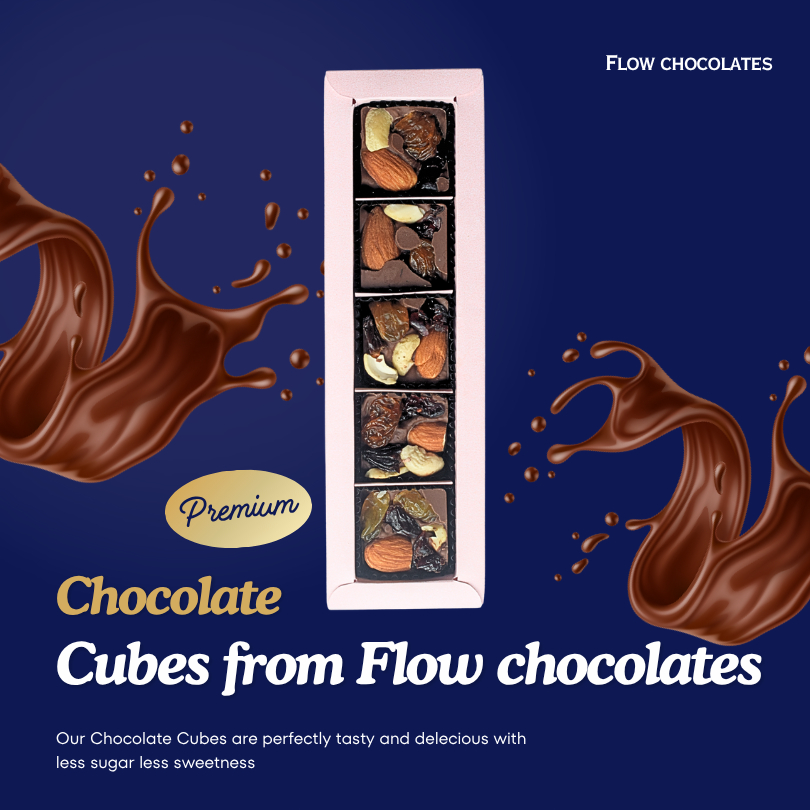 

Flow Chocolates - Cokelat Coklat Cube Premium | Chocolate Snack Gift Box