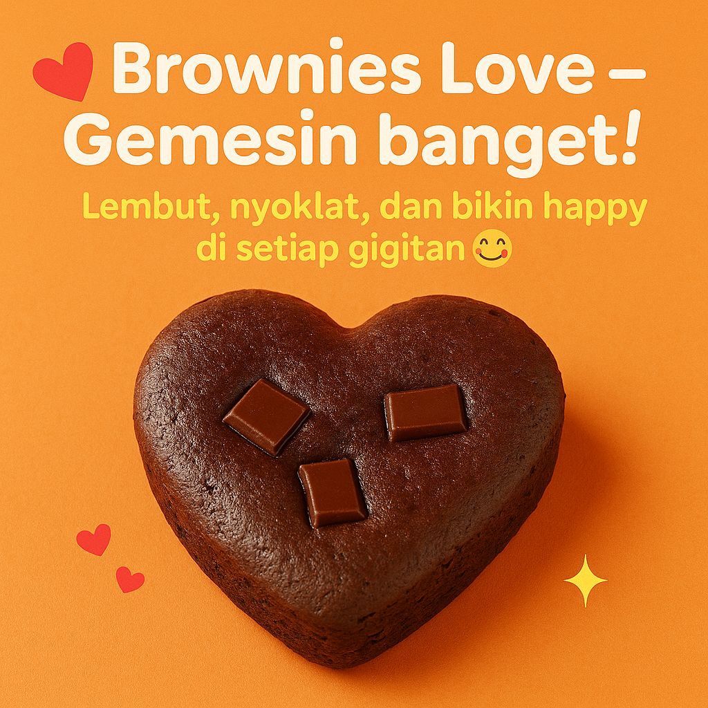 

Brownies fudgy, brownies panggang , brownies love