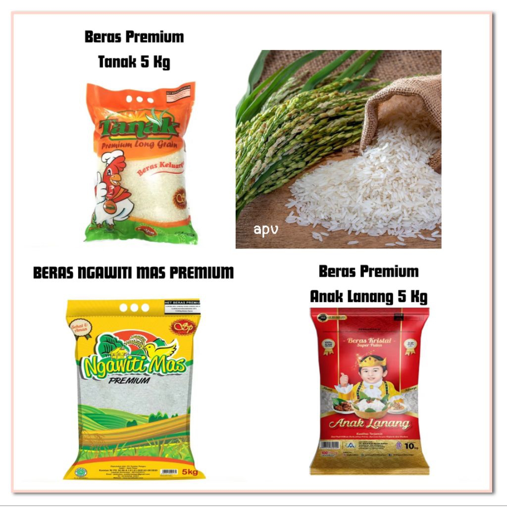 

beras 5 kg premium all varian Tanak/ngawiti mas/anak lanang