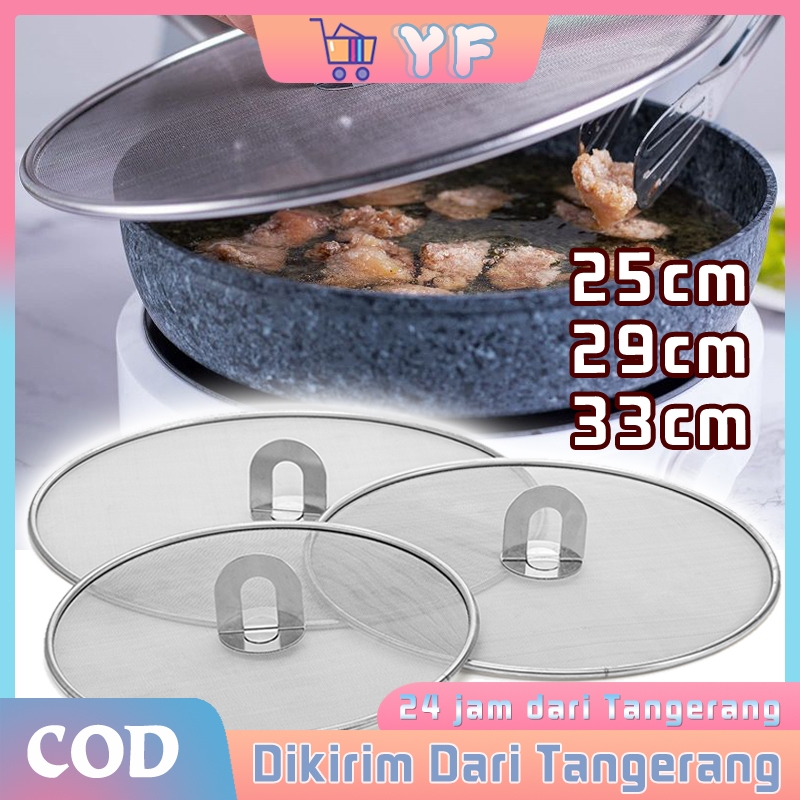Penutup Panci Anti Percikan Minyak Tutup Kaca Transparan Oil Splatter Screen Cipratan