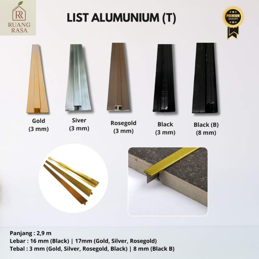List T untuk Sambungan PVC Marbel dan Wallboard