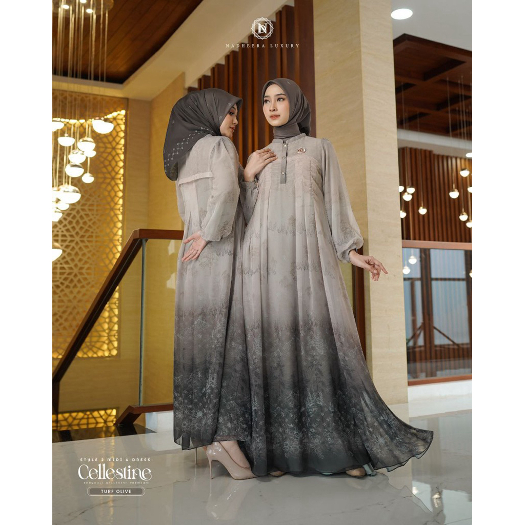 CELLESTINE STYLE 2/ HYLLA / FARINNA MIDI DRESS BY NADHEERA LUXURY BISa COD