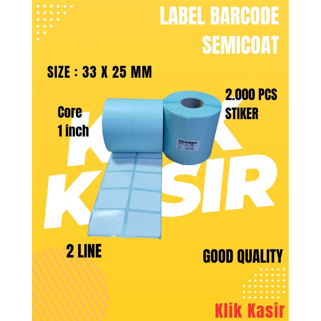 

Label barcode semicoat uk. 33 x 25 - 2 line /Sticker barcode harga /Label sticker