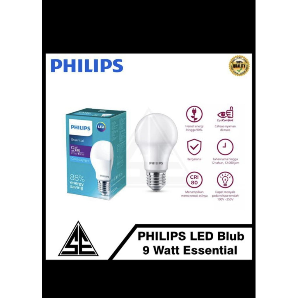 lampu LED PHILIPS 9 Watt essentials