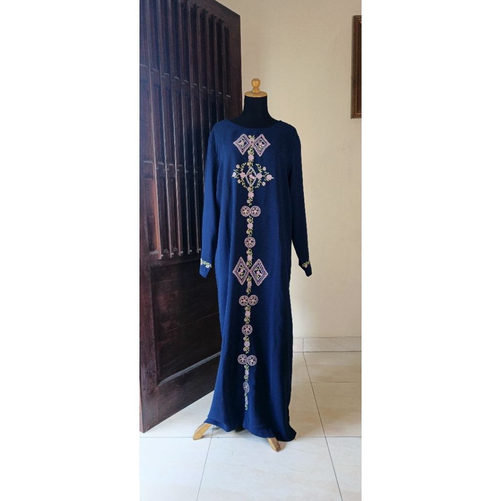 Gamis Bordir Biru dongker