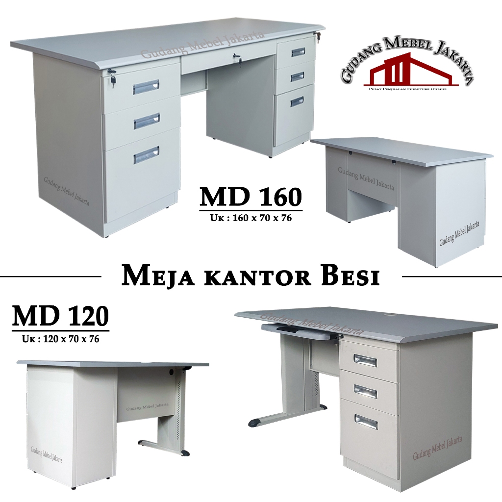 Meja Kantor - Meja Guru - Meja Staff - Meja Kerja / MD 120 - MD 160 / uk 120cm - 160cm / Bahan Besi