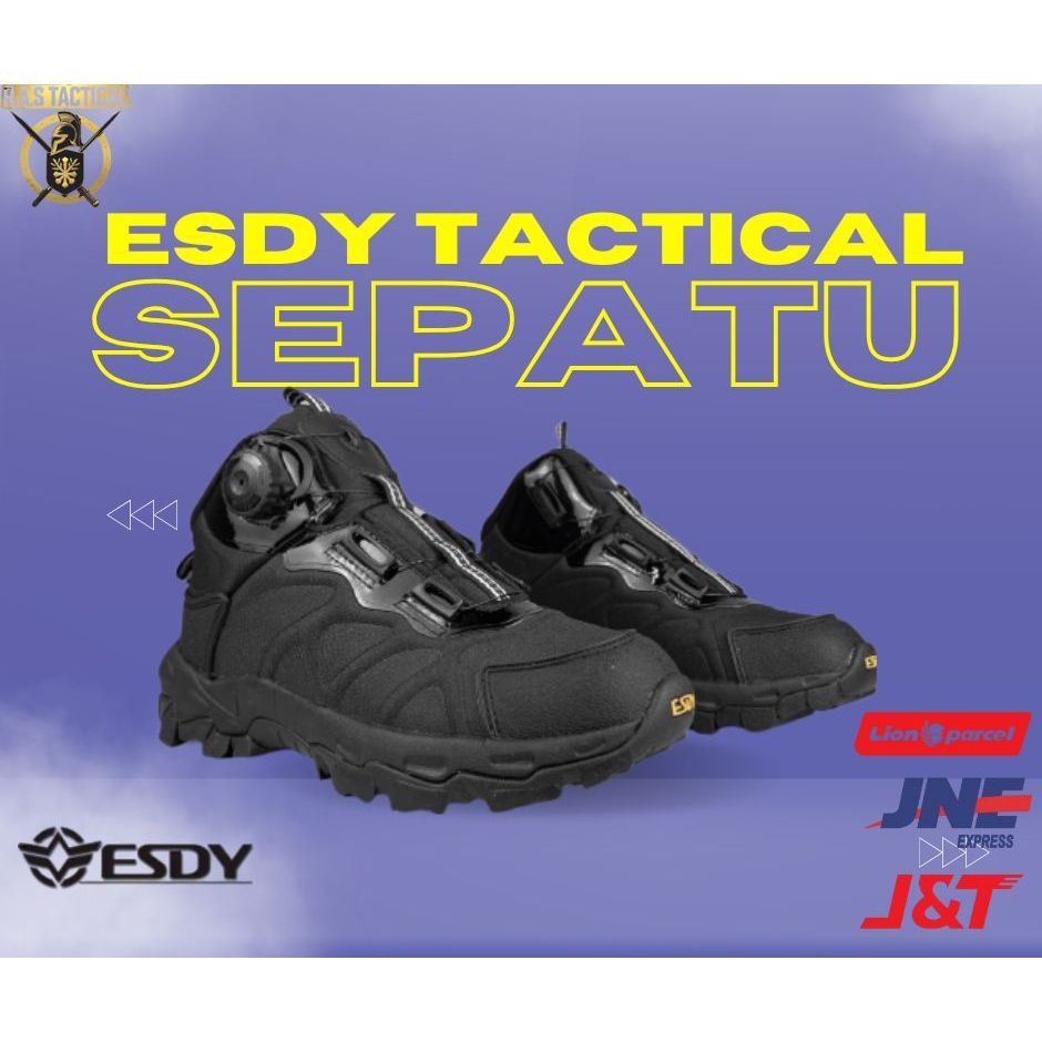 Sepatu ESDY Putar Tactical Army Boots Sepat Outdoor Sport Tali Putar