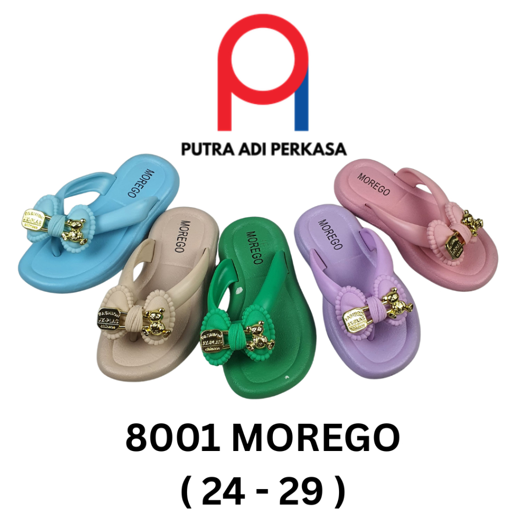 Sandal Santai Anak MOREGO Motif Pita & Liontin Emas ( 24 - 29 )