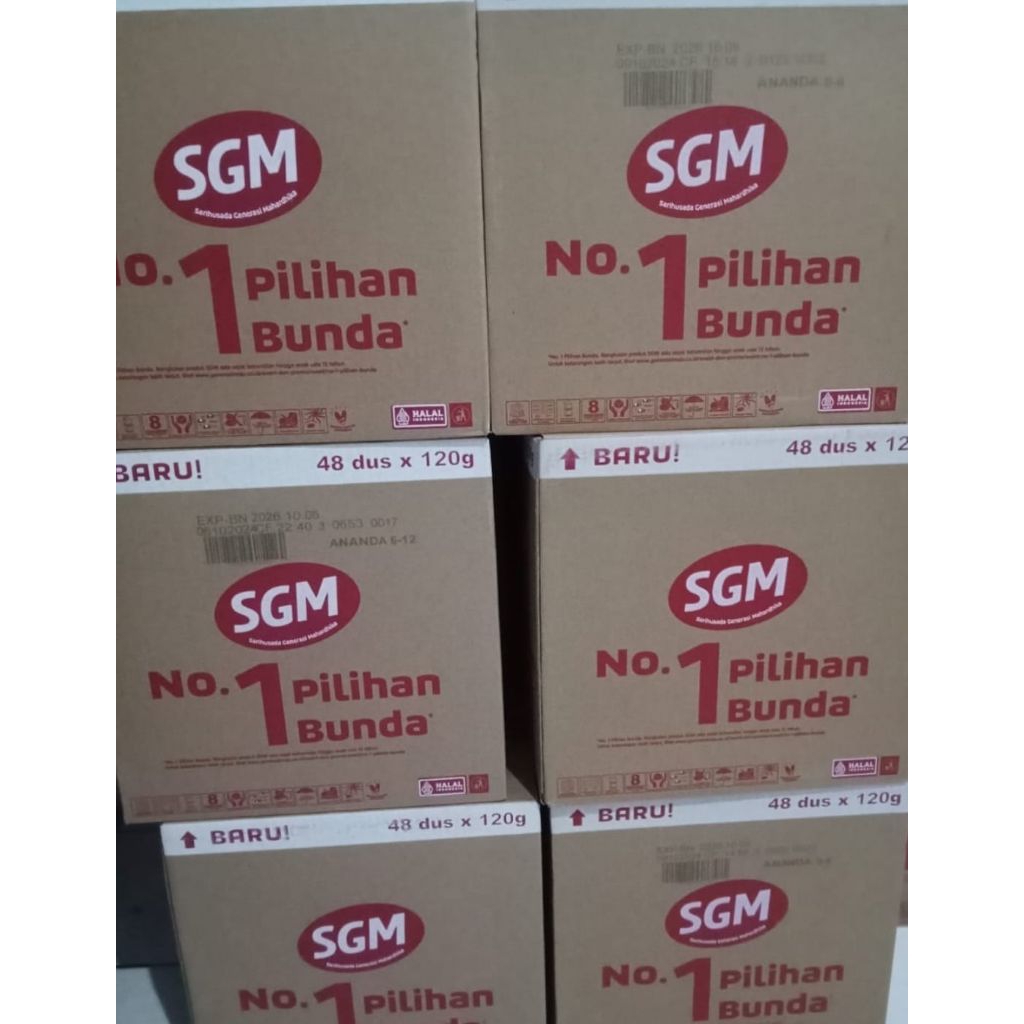 susu sgm 1 KARTON usia 6-12 bulan 120 gr 48 pcs