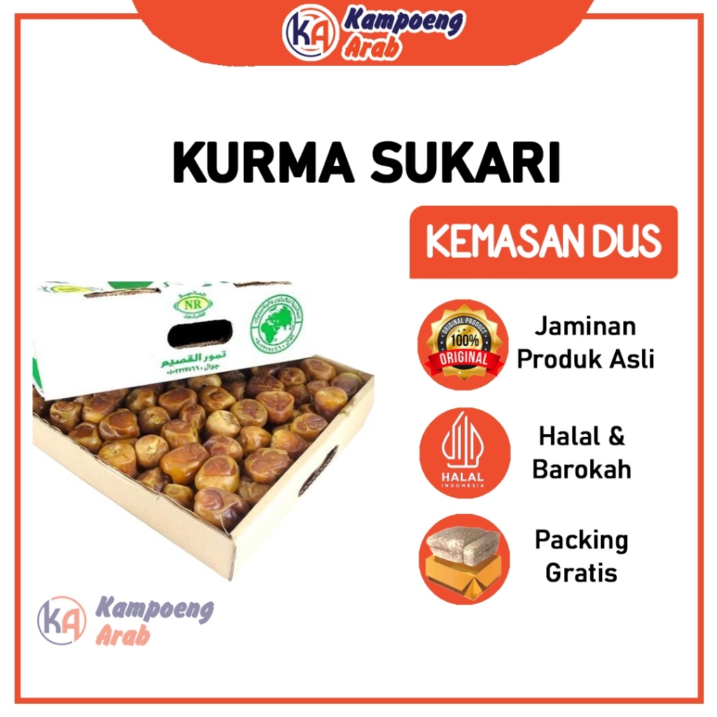 Kurma Raja SUKARI DUS 3KG Ruthob Basah Kualitas Premium Manis Suplemen Imun&MPASI Booster Ajwa Mesir