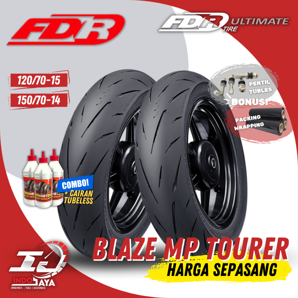 [PAKET SEPASANG MURAH] BAN FDR TUBELESS BLAZE MP TOURER RING 14 15 / BAN LUAR BLAZE MP TOURER ( 120/