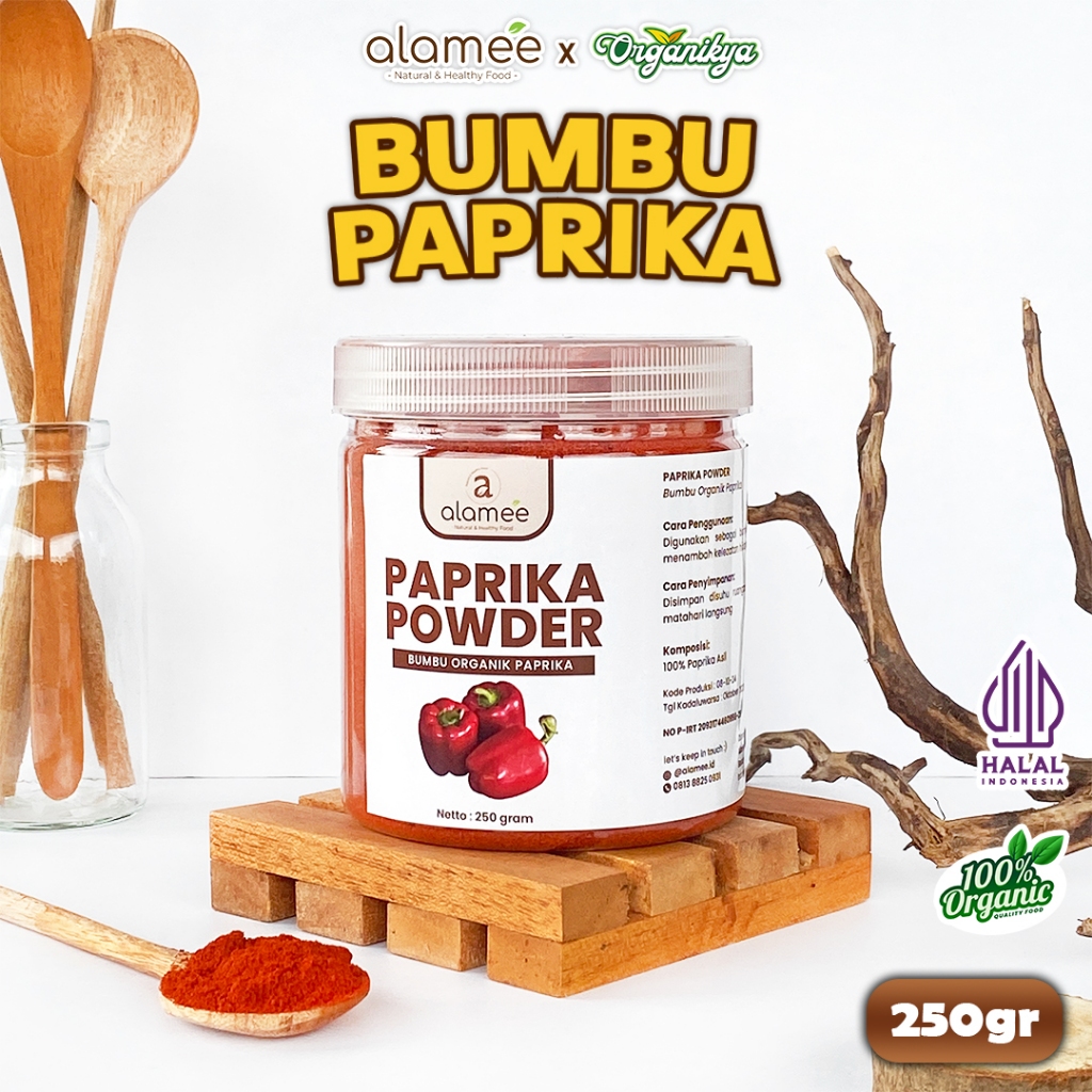 

ALAMEE Paprika Bubuk Powder Seasoning Bumbu Paprika Masak Dapur Masakan Instan 250G Asli organikya