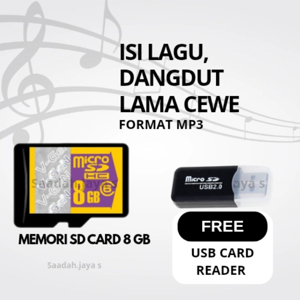 ISI DANGDUT LAMA CEWE, MEMORI SD CARD 8 GB+USB CARD READER