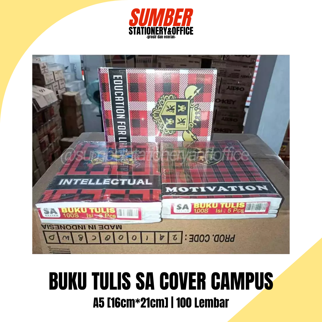 

[1 PACK] BUKU TULIS SA 100 LEMBAR SAMPUL CAMPUS - KWARTO (BT-SA-100-Q)