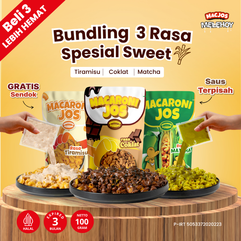 

MACJOS Melehoy Spesial Sweet- Isi 100gr Cemilan Makaroni