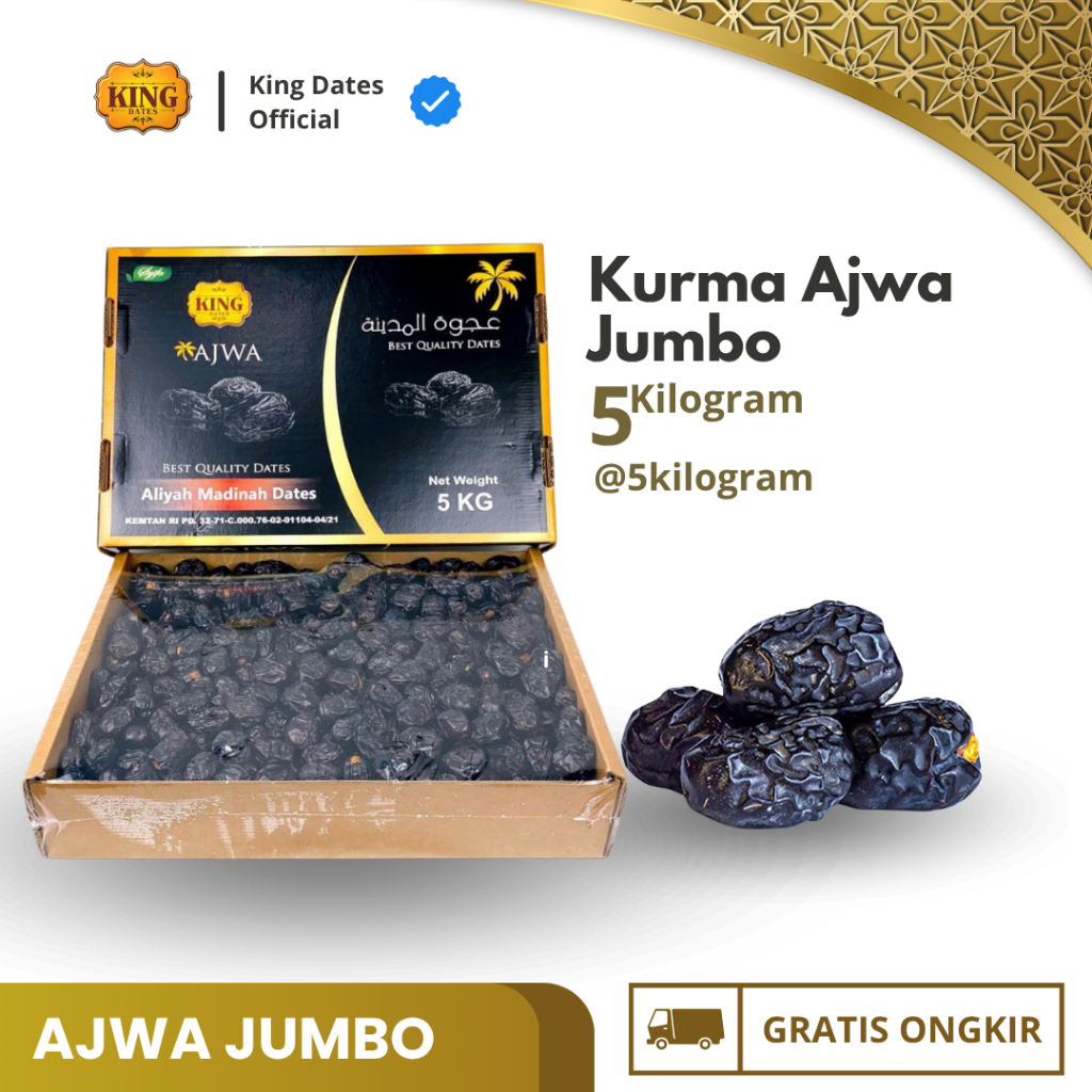 

Kurma King Dates Ajwa Jumbo | Kurma Nabi 5kg