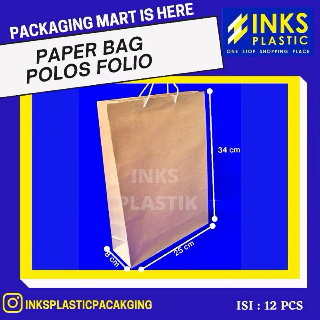 

PAPER BAG COKLAT POLOS FOLIO (12 PCS)