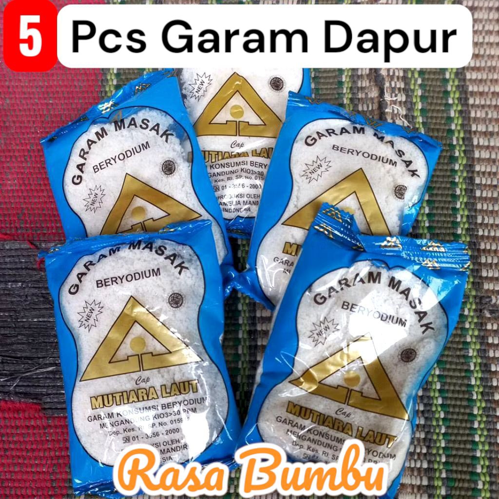 

Garam 5 pcs segiti mas beryodium mutiara laut berat