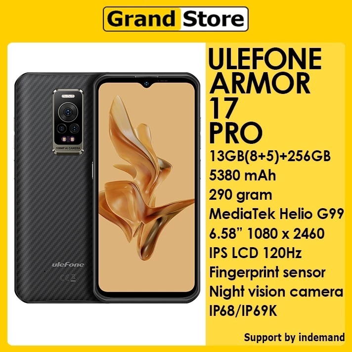 ULEFONE ARMOR 17 PRO 4G 13GB+256GB Night vision camera 6.58" 5380mAh Android 12 Rugged smartphone