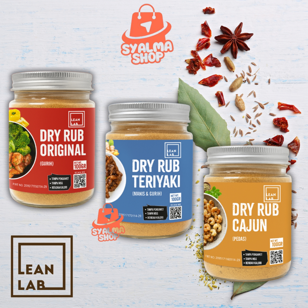 

Bumbu Masak Dry Rub Leanlab Marinasi Rendah Kalori 100g Original Cajun Teriyaki Untuk Daging Ayam