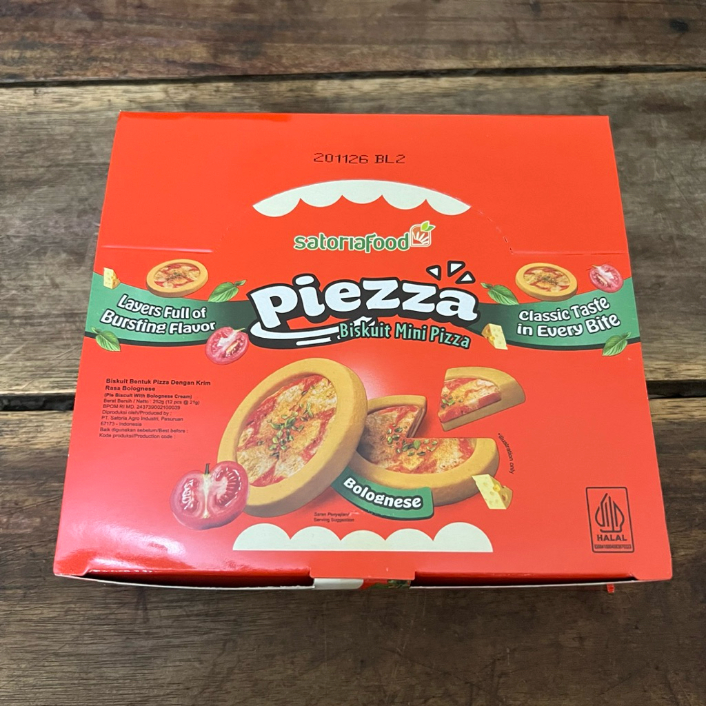 

Piezza Biskuit Mini Pizza BOLOGNESE / BEEF PEPPERONI / TRUFFLE MUSHROOM 1 Pak Box 12 Pcs