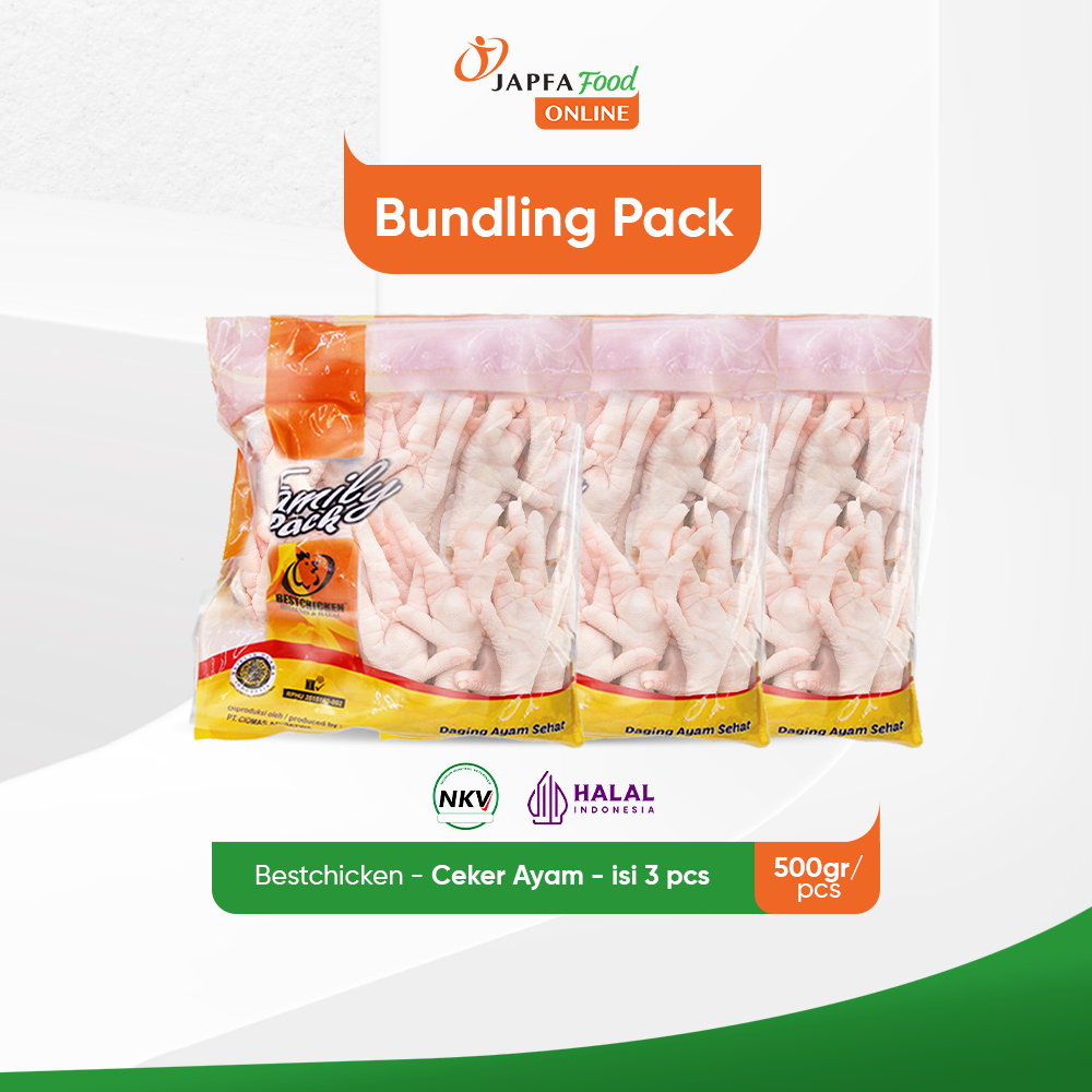 

Bestchicken Bundling Hemat Ceker Ayam Bersih / Chicken Feet 500gr - Isi 3 pack