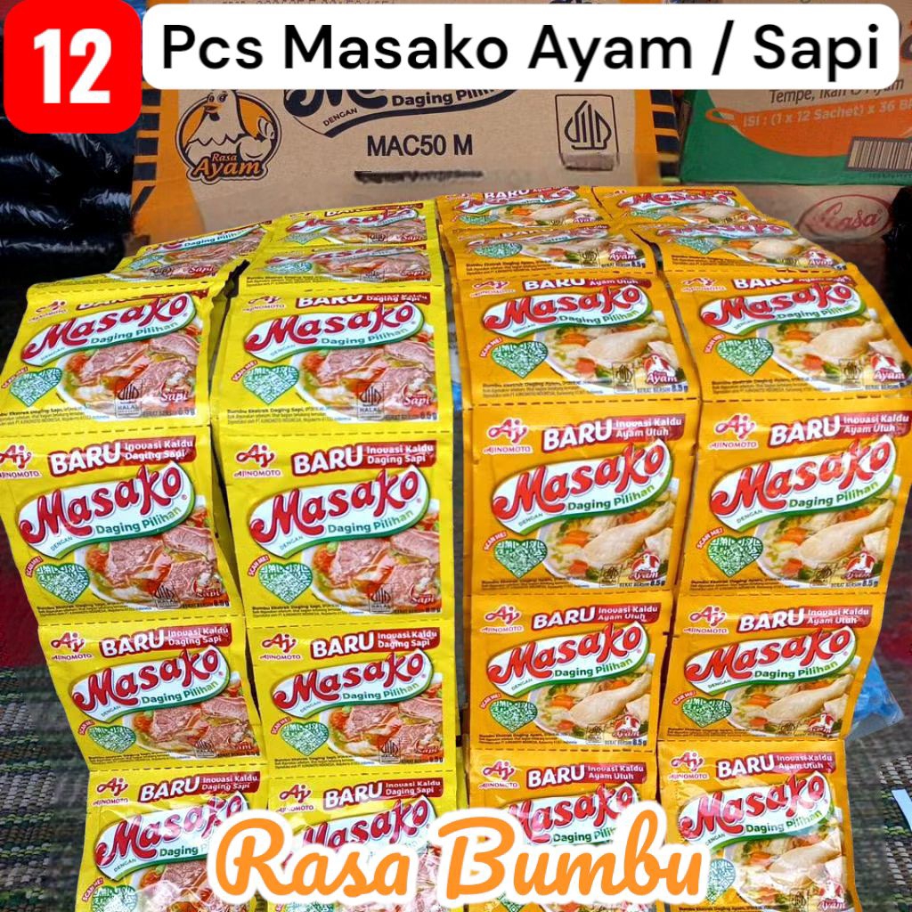 

Masako Ayam & Sapi 12 Pcs Bumbu Penyedap Rasa Masakan Pada Makanan