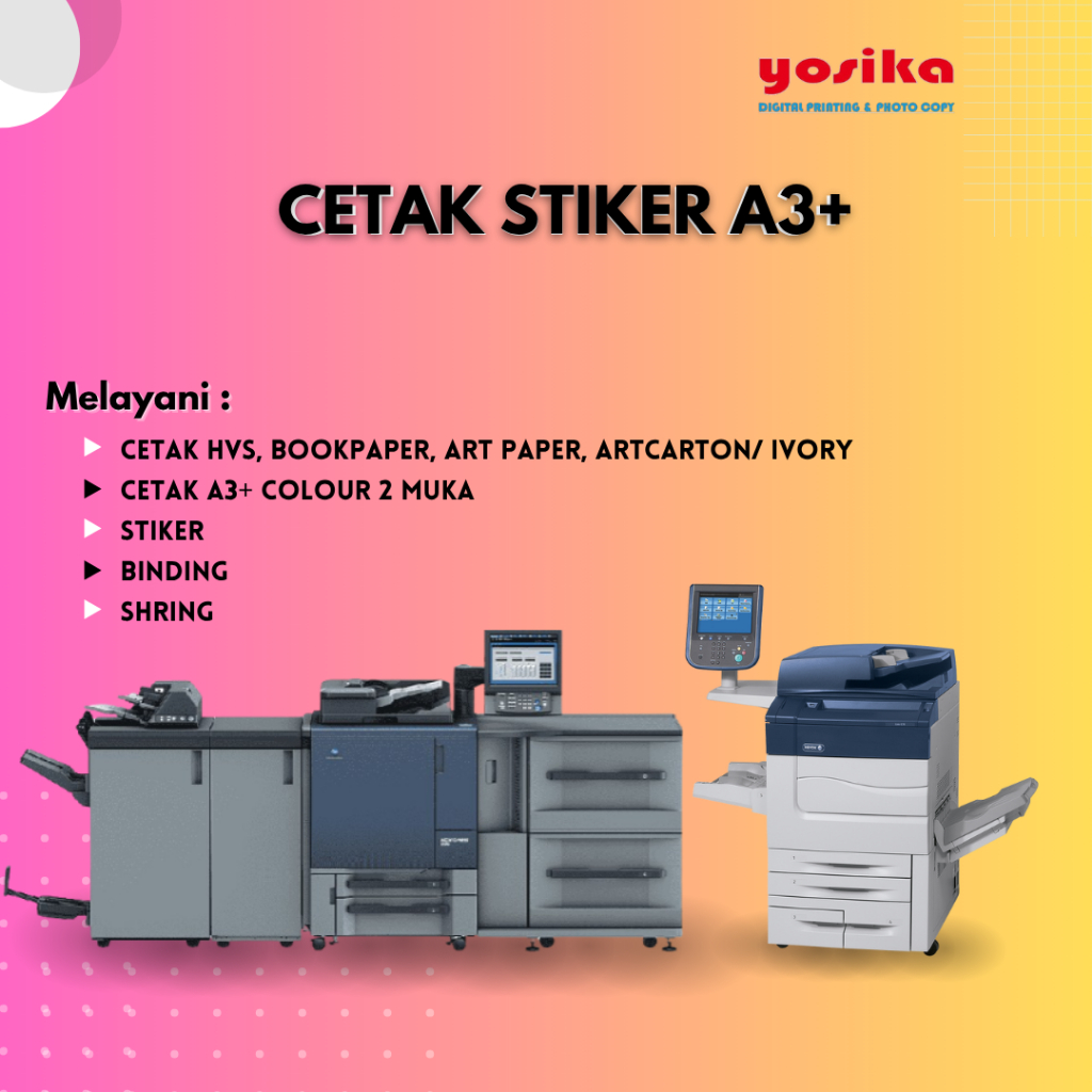 

CETAK STIKER A3+ FULL COLOR