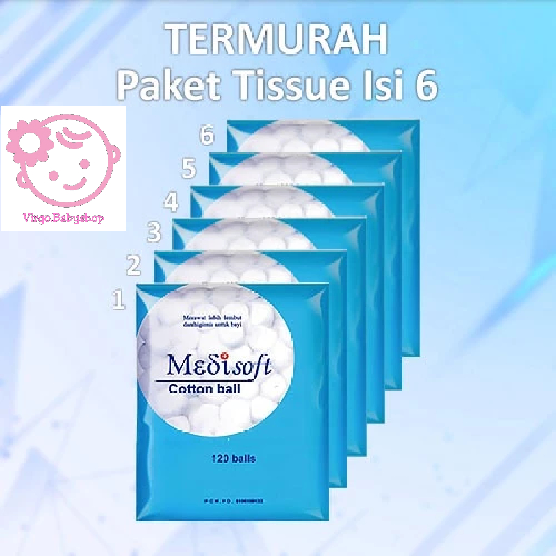GROSIR ECER Medisoft Cotton Ball / Kapas Bola / Kapas Bulat / Kapas Bayi isi 120