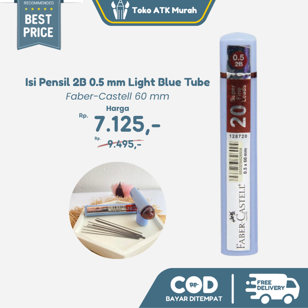 

Isi Pensil 2B 0.5 mm Faber-Castell Lead Superfine Grip - Refill Mechanical Pensil Tube Light Blue