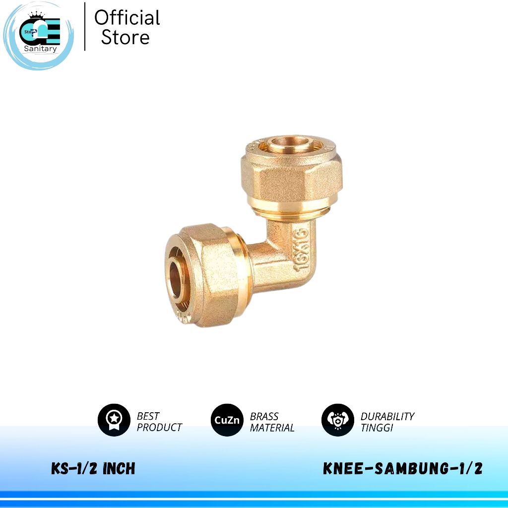 Knee Sambungan Kuningan Knee Sambung Water Heater 1/2 inch Elbow