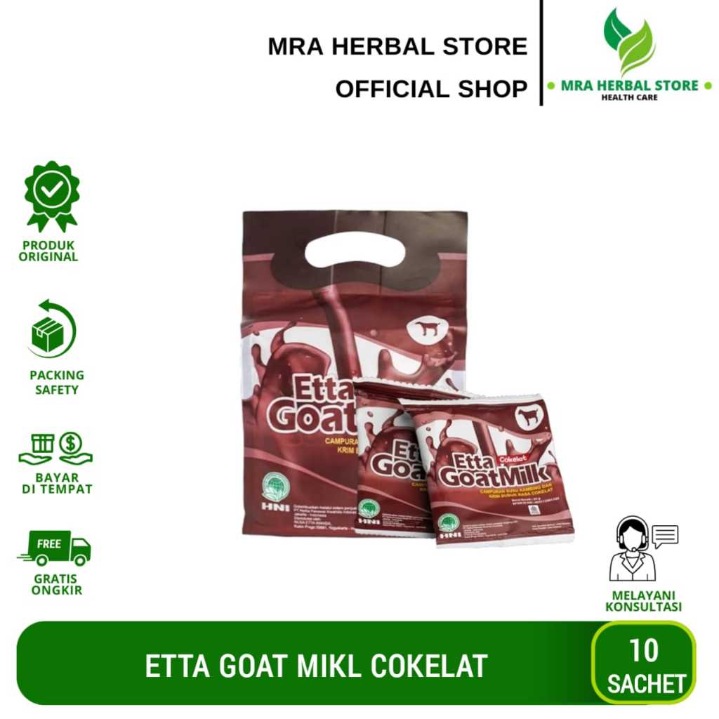 Etta Goat Milk Cokelat HNI | Susu Etawa Bubuk | Susu Kambing EGM Per Pouch