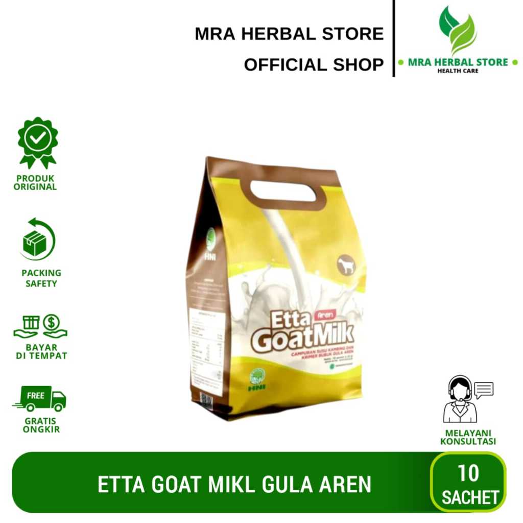 

Etta Goat Milk Gula Aren HNI | Susu Kambing Bubuk Etawa | Susu EGM Per Pouch Isi 10 Sachet