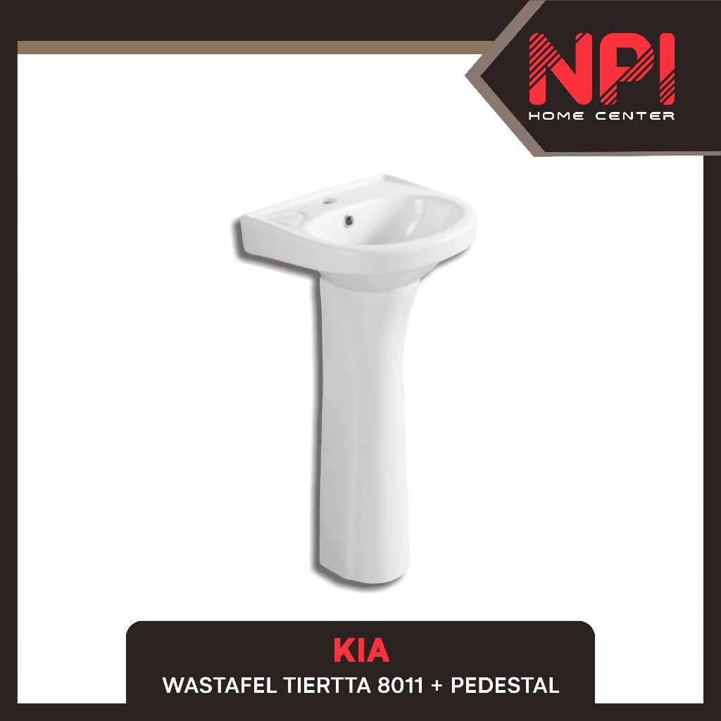 Kia - Washtafel / Wastafel / Westafel Basin Bak Cuci Tangan Tiertta 8011 Pedestal White