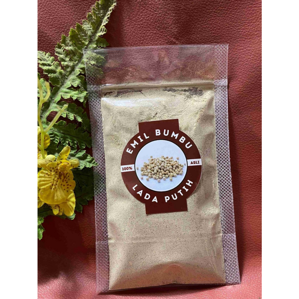 

Bumbu dapur serbuk Lada putih berat 50 gram 100% original