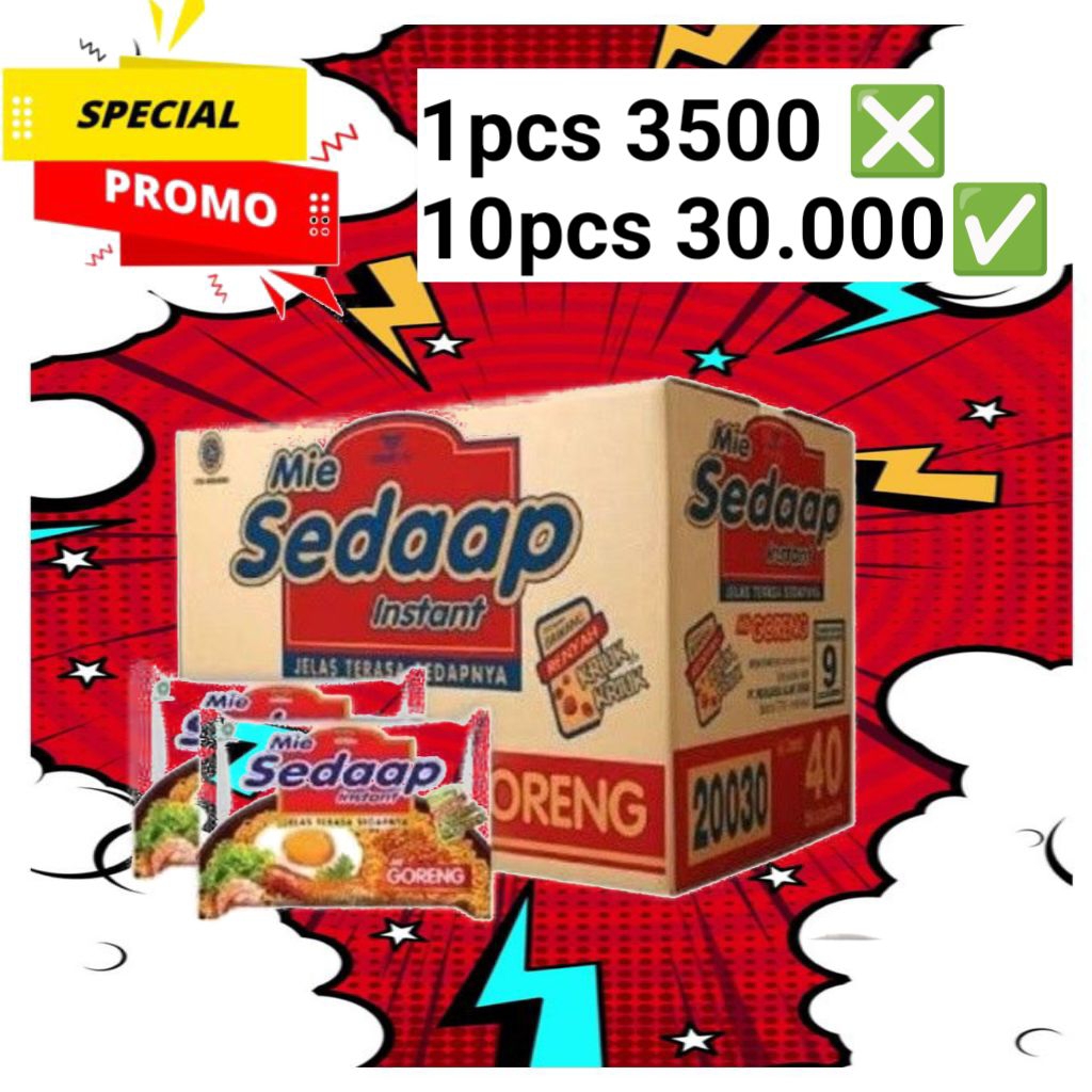 

Mie sedaap goreng isi 10 pcs harga 30.000