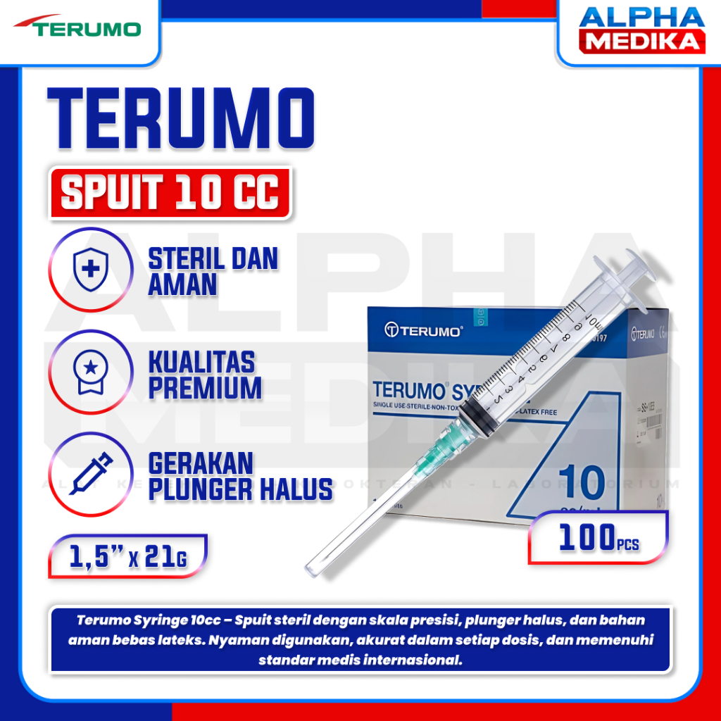 TERUMO - Spuit 10cc Terumo "BOX" / Spuit 10ml Terumo / Syringe Suntikan Terumo